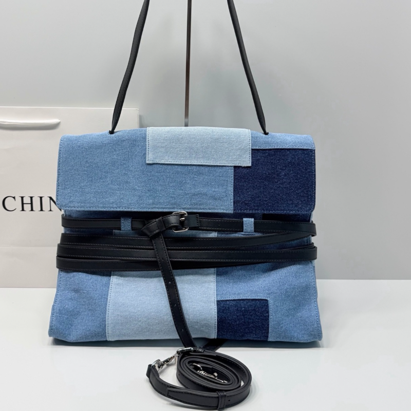 Women Bags Purses - Color Block Denim Handbag Crossbody Women