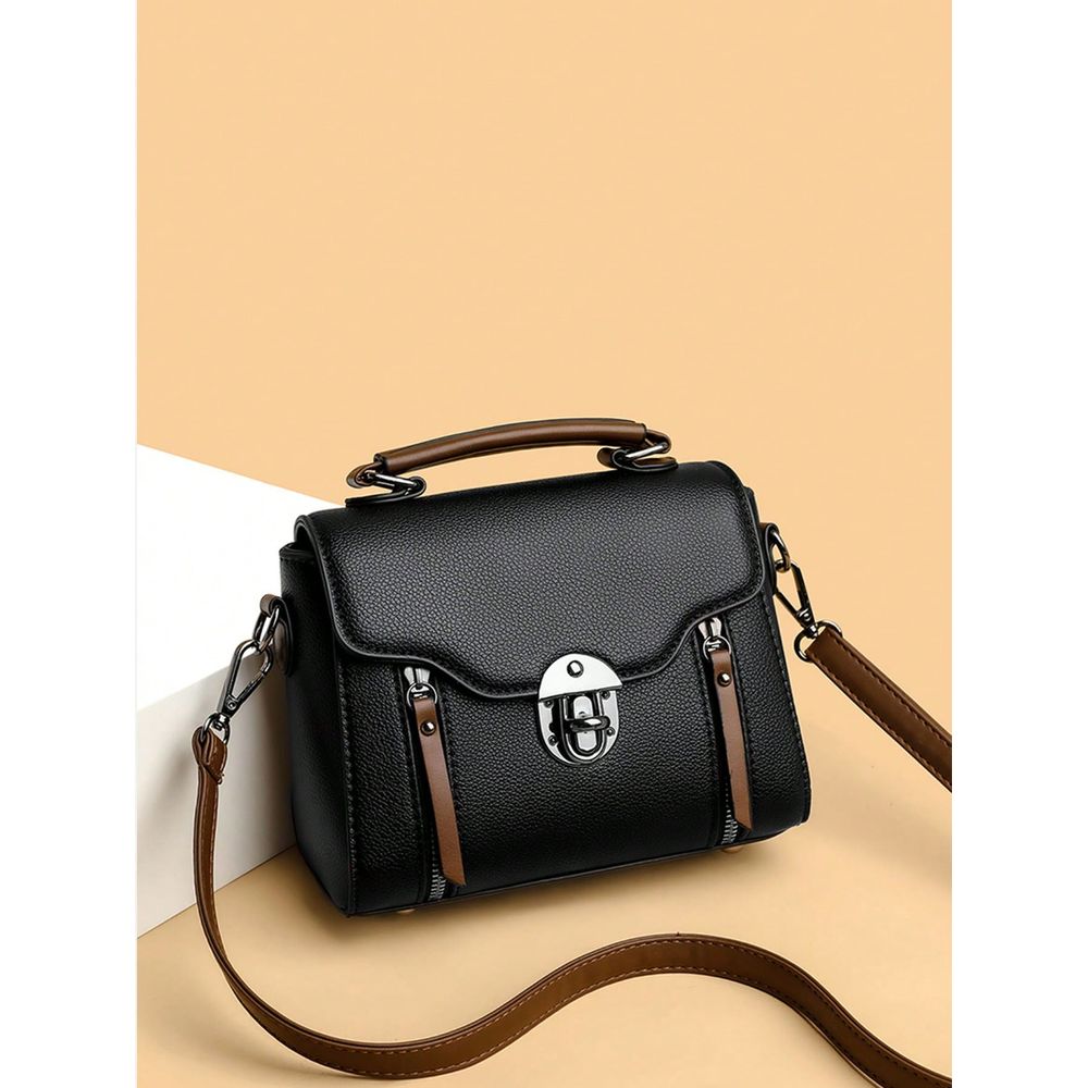 Women'S Retro Bags - Simple Flip Metal Twist Lock Decor