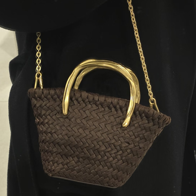 Women'S Raffia Bags - Luxury Raffia Woven Evening Bag Retro