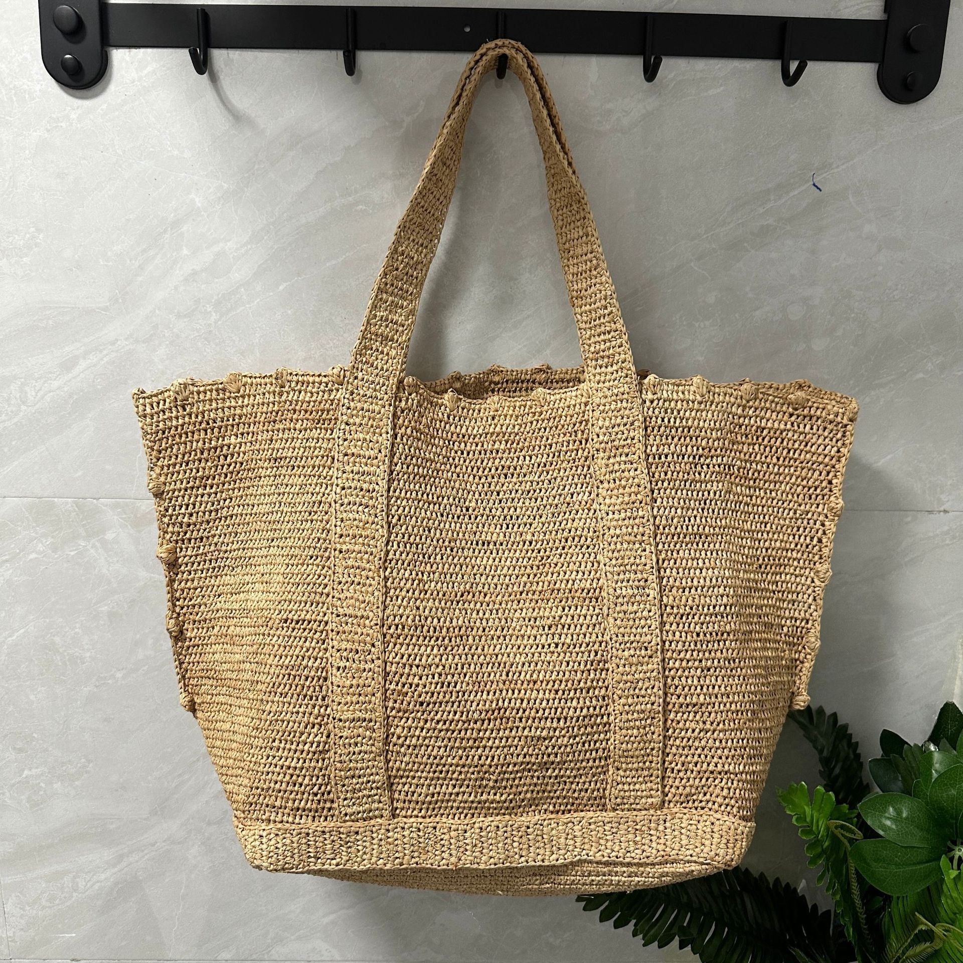 Women'S Raffia Bags - Large Capacity Raffia Grass Woven Tote