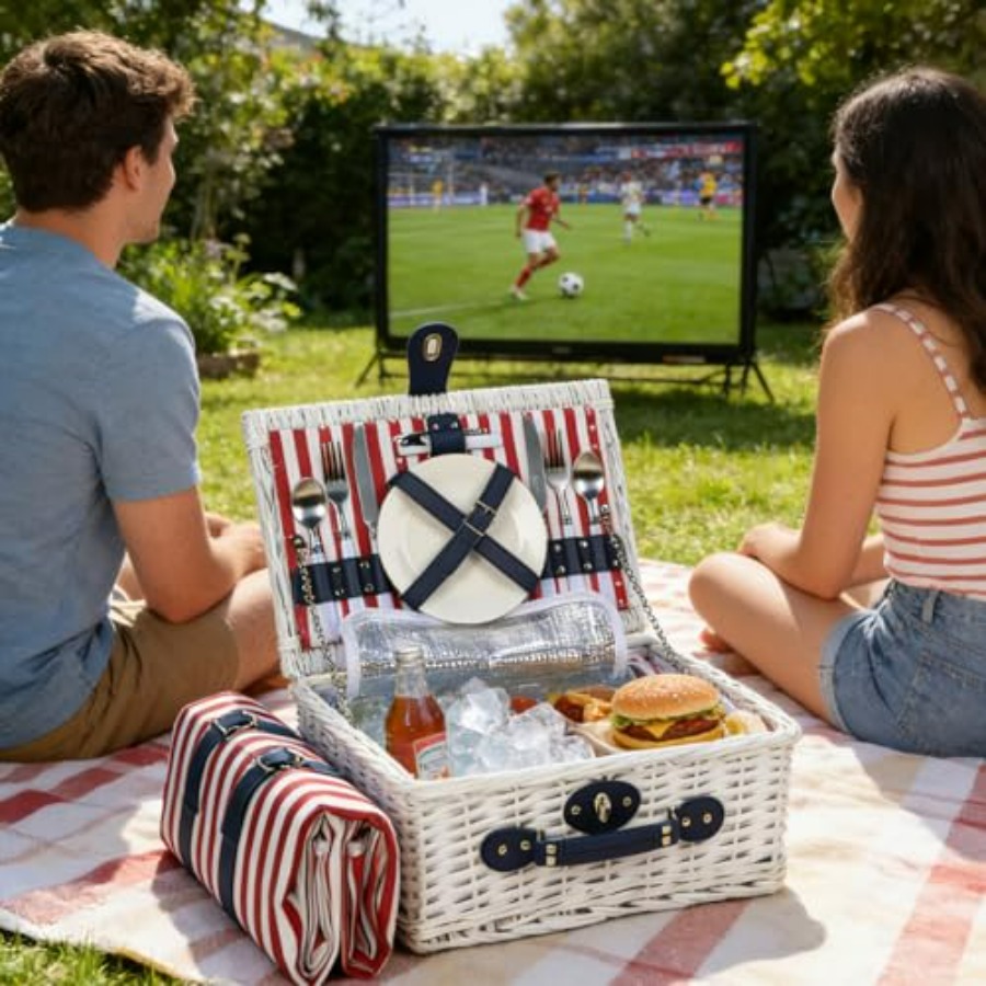 Wicker Picnic Basket for 2 wit - Basket Bag Wicker 评论和价格