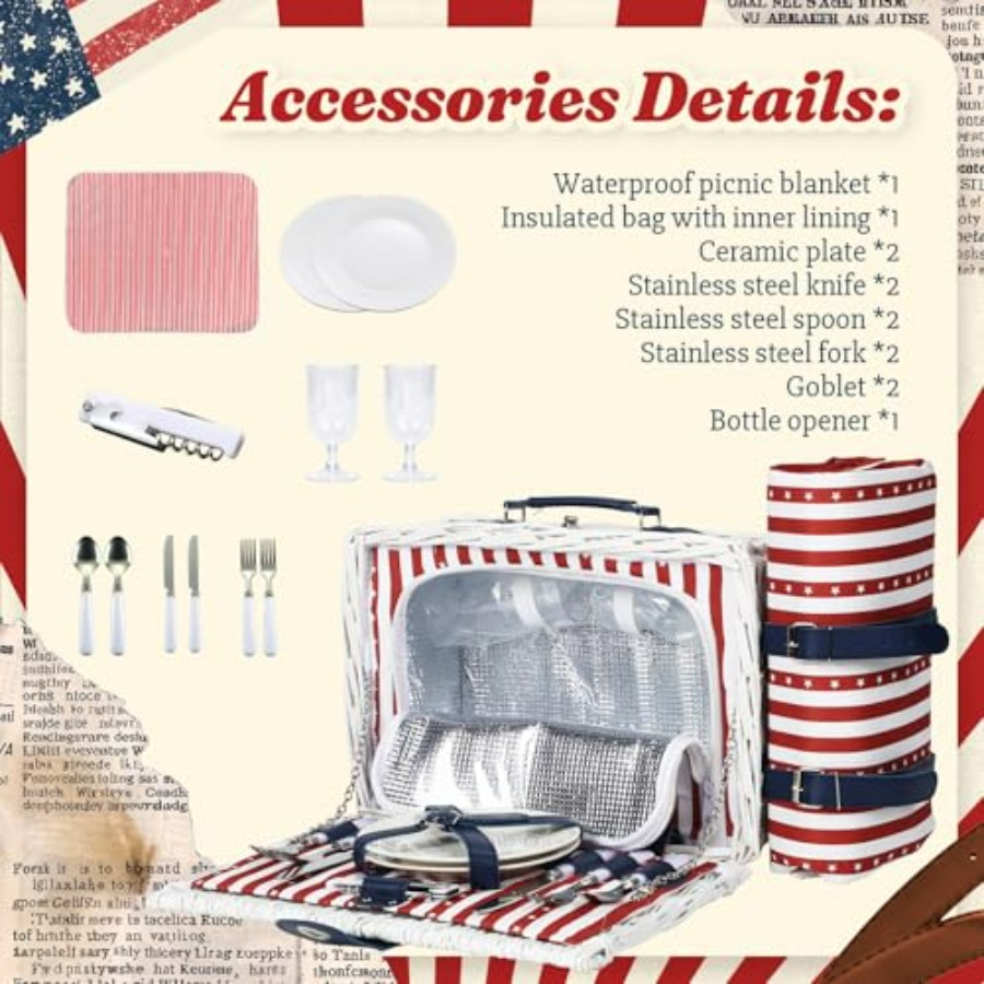 Wicker Picnic Basket for 2 wit - Basket Bag Wicker 评论和价格