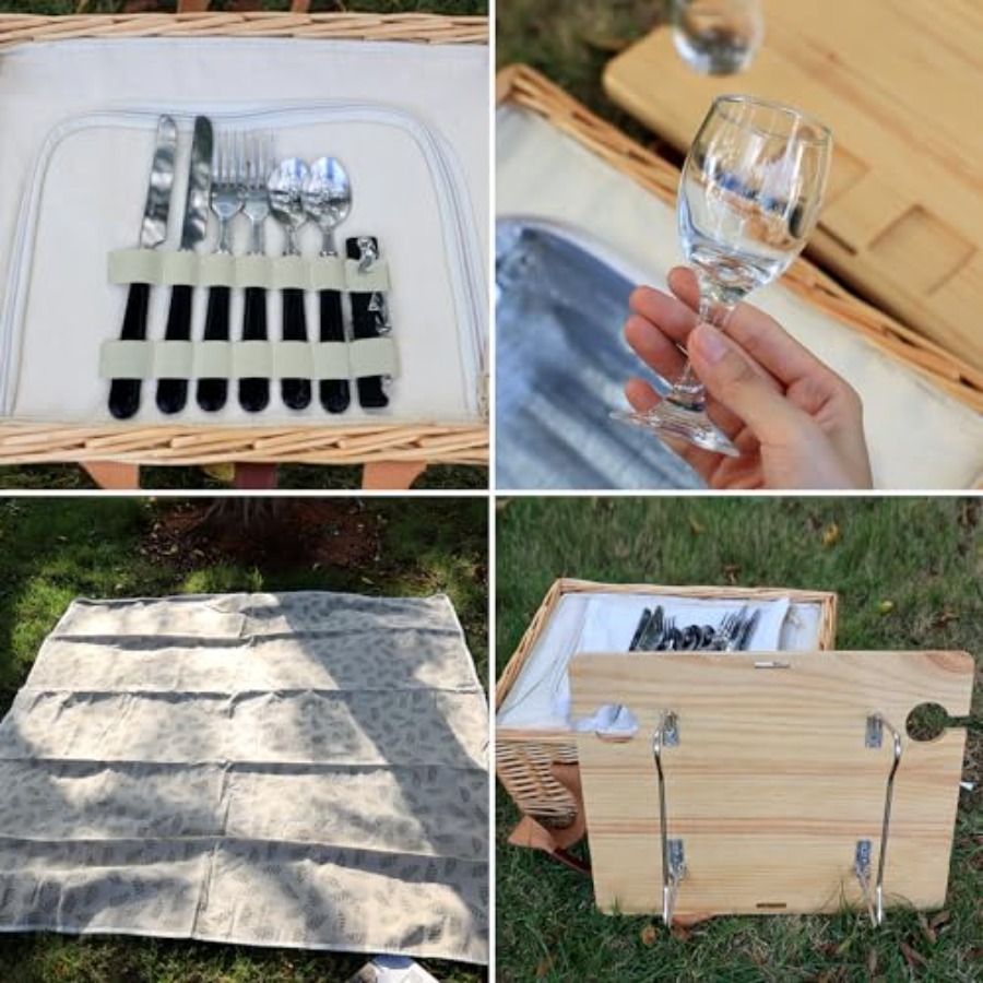 Wicker Picnic Basket for 2 wit - Basket Bag Wicker 评论和价格