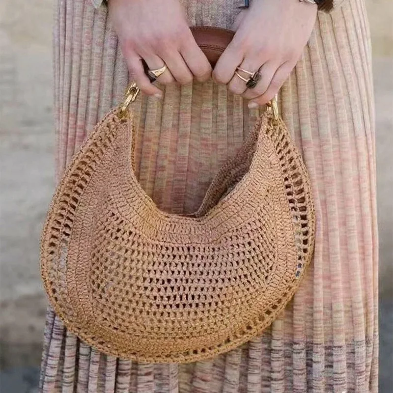 Hobo Designer Hollowed Handbag - Basket Bag Wicker 评论和价格