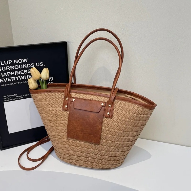 Woven Shoulder Bag Straw Baske - Women'S Raffia Bags 评论和价格