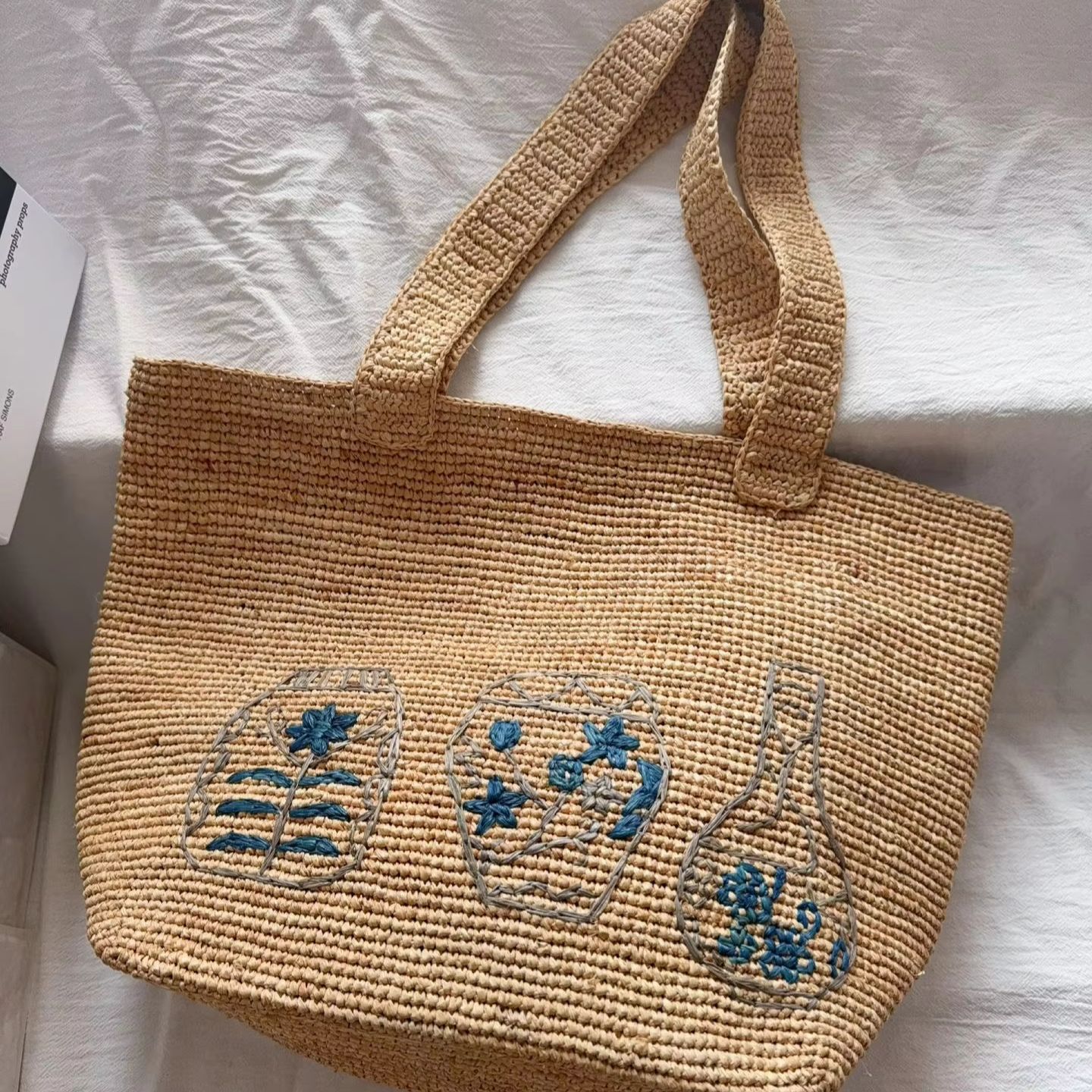 Casual Woven Messenger Embroid - Women'S Raffia Bags 评论和价格