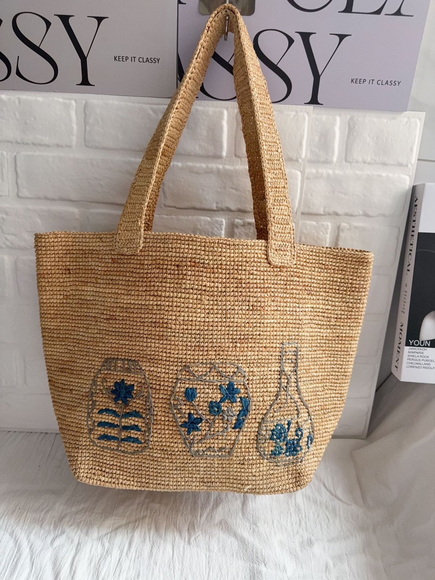 Casual Woven Messenger Embroid - Women'S Raffia Bags 评论和价格