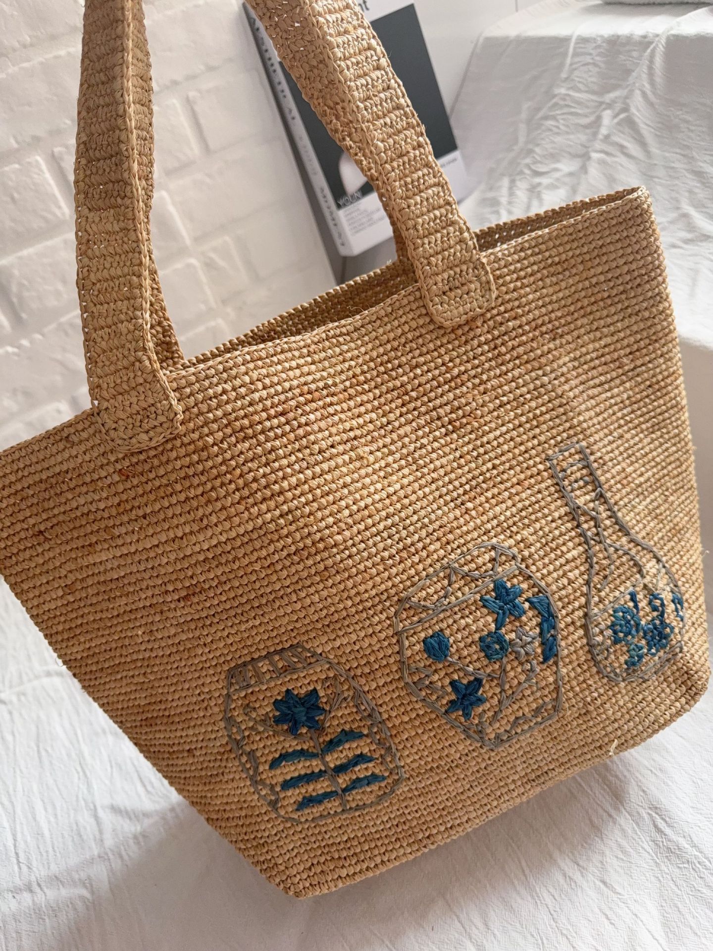 Casual Woven Messenger Embroid - Women'S Raffia Bags 评论和价格