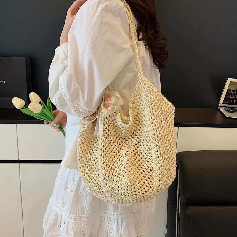 Summer Lace Bow Tote Bags Wome - Women'S Raffia Bags 评论和价格