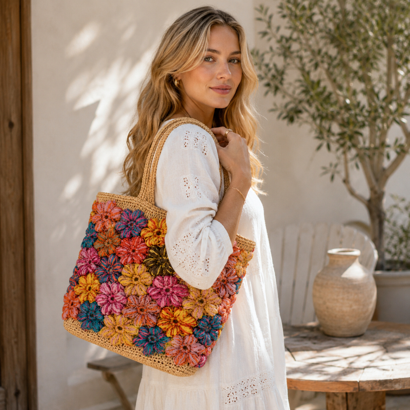 Handmade Raffia Tote Bag for W - Women'S Raffia Bags 评论和价格