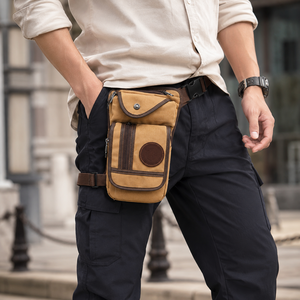 Vintage Canvas Leg Bag for Men - Women'S Retro Bags 评论和价格