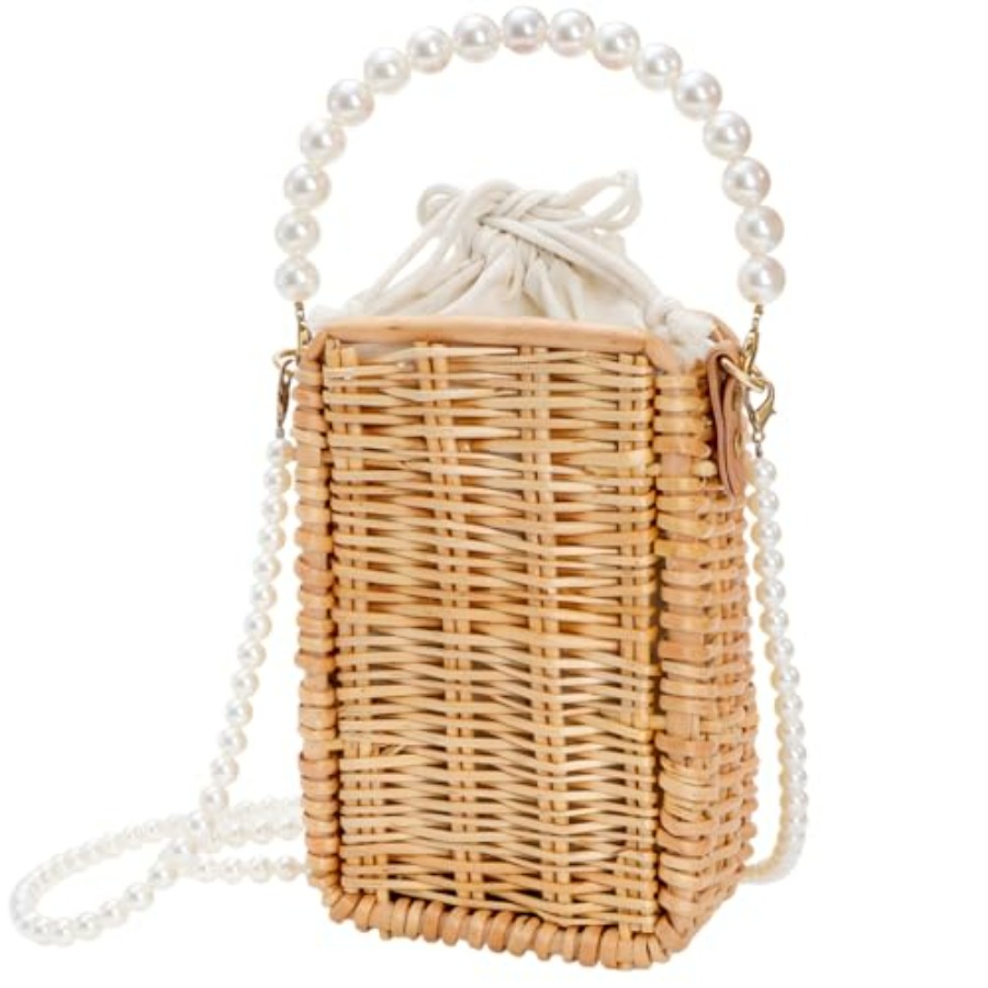 Pearl Basket Purse, Handwoven  - Basket Bag Wicker 评论和价格