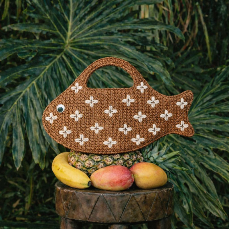 Embroidered Fish Raffia Straw  - Women'S Raffia Bags 评论和价格