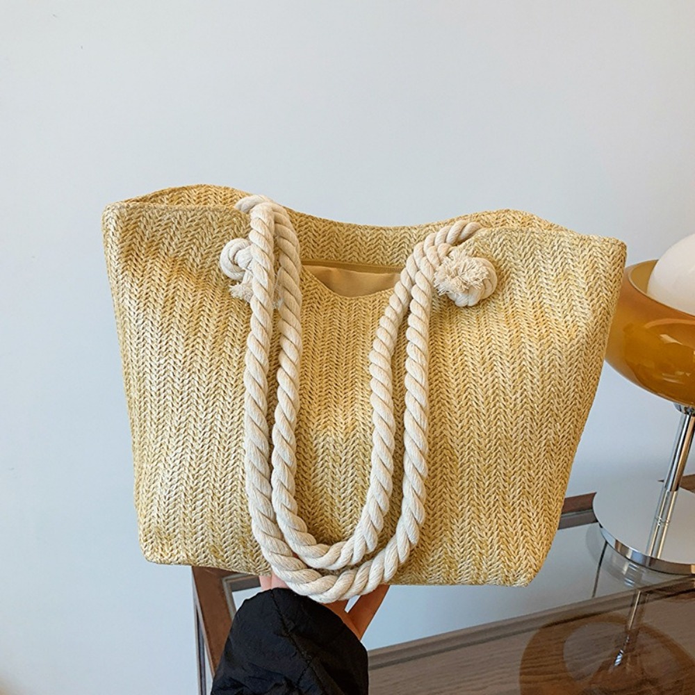 New Summer Beach Tote Bag Larg - Women'S Raffia Bags 评论和价格