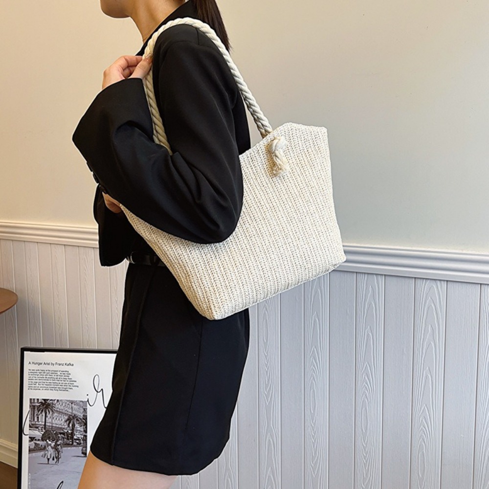 New Summer Beach Tote Bag Larg - Women'S Raffia Bags 评论和价格