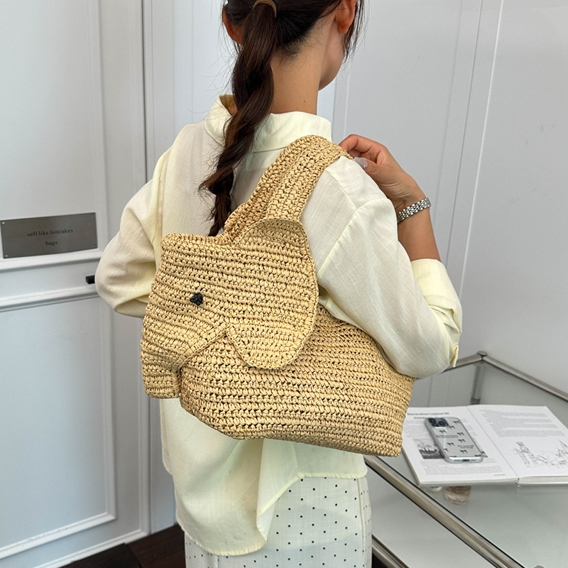 Elephant Shaped Raffia Handwov - Women'S Raffia Bags 评论和价格