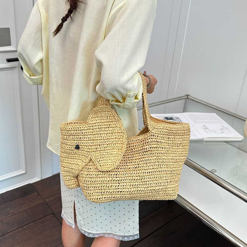 Elephant Shaped Raffia Handwov - Women'S Raffia Bags 评论和价格