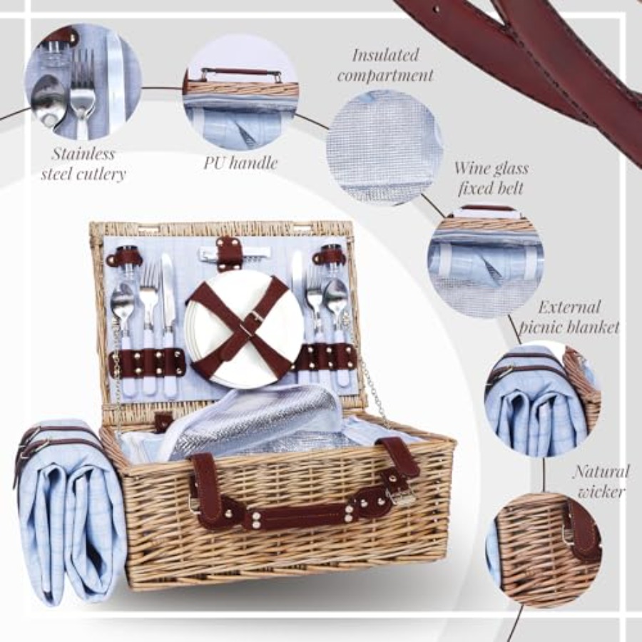 Picnic Baskets Wicker Willow P - Basket Bag Wicker 评论和价格