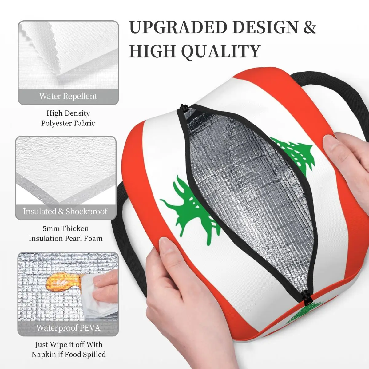 Lebanon Flag Lunch Bags Insula - Women Bags Lebanon 评论和价格