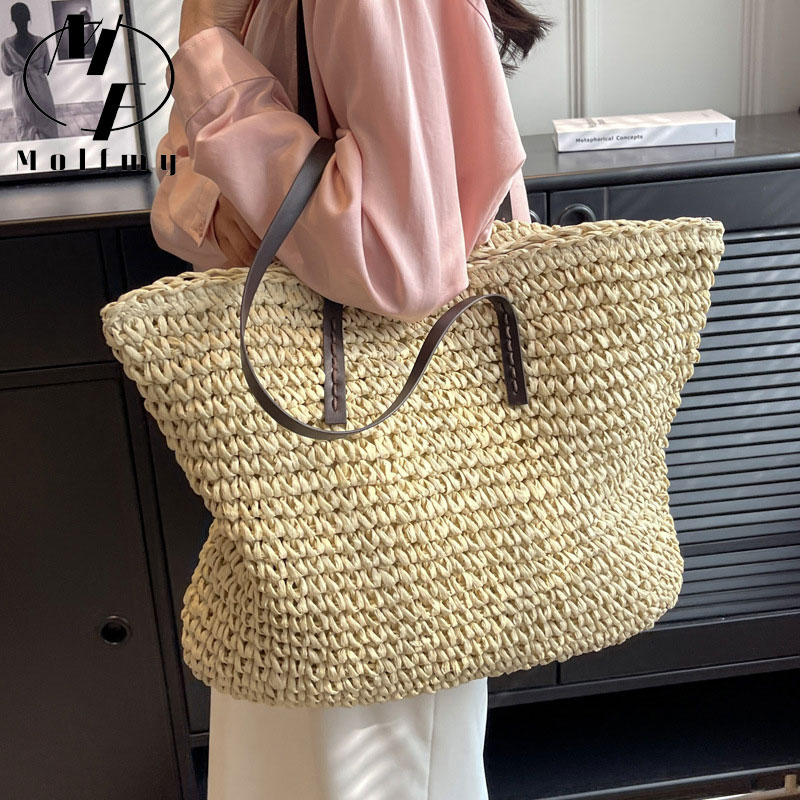 Straw Woven Tote Bags Casual L - Women Bags Offers 评论和价格