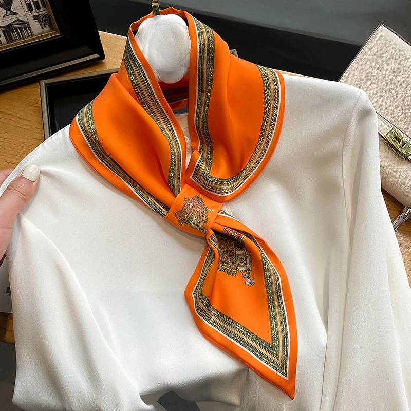 Retro Print Skinny Silk Scarfs - Women'S Retro Bags 评论和价格
