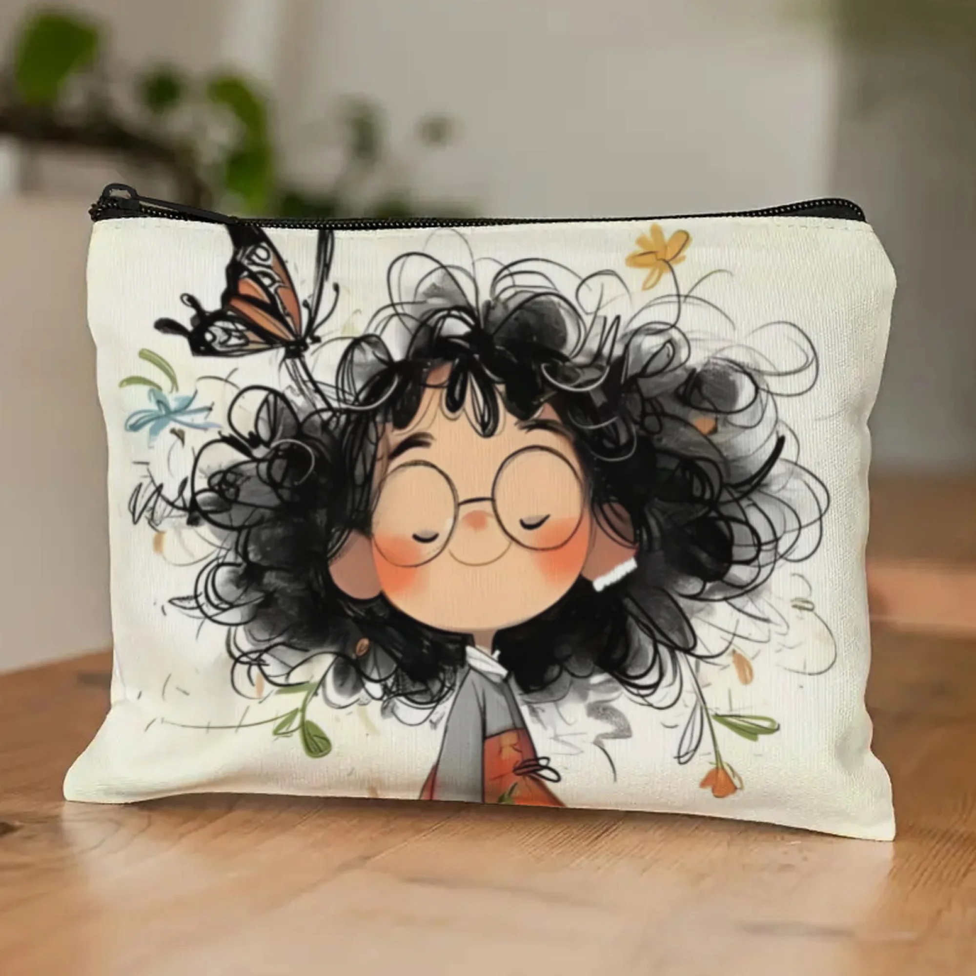 Cartoon Girl Makeup Bag Zipper - Women Bags Purses 评论和价格