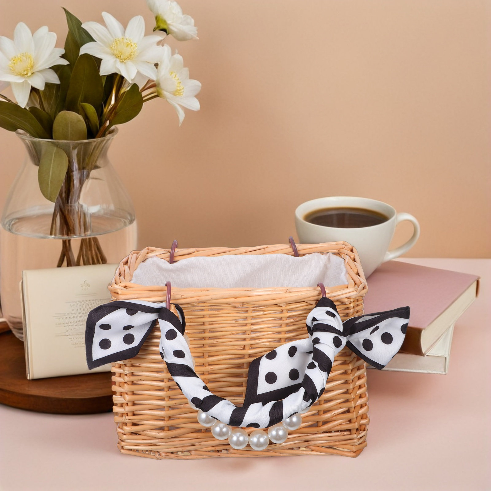 Decorative Handwoven Rattan Fl - Basket Bag Wicker 评论和价格