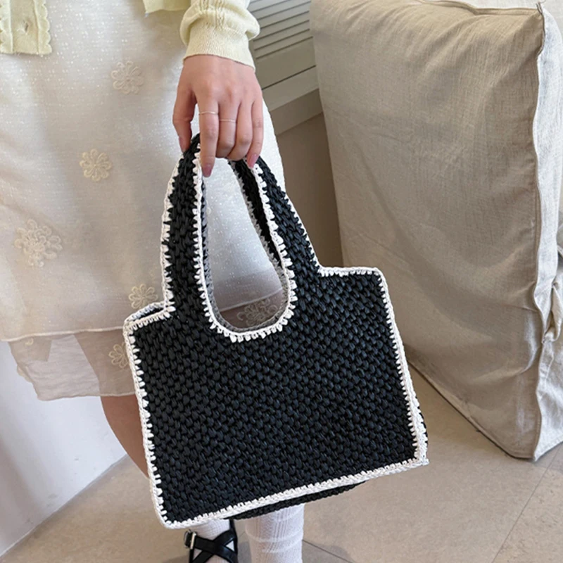 French Simple Handwoven Raffia - Women'S Raffia Bags 评论和价格