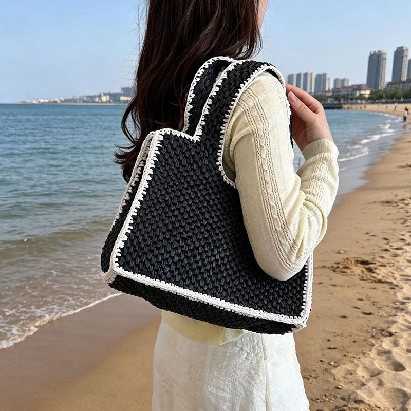 French Simple Handwoven Raffia - Women'S Raffia Bags 评论和价格