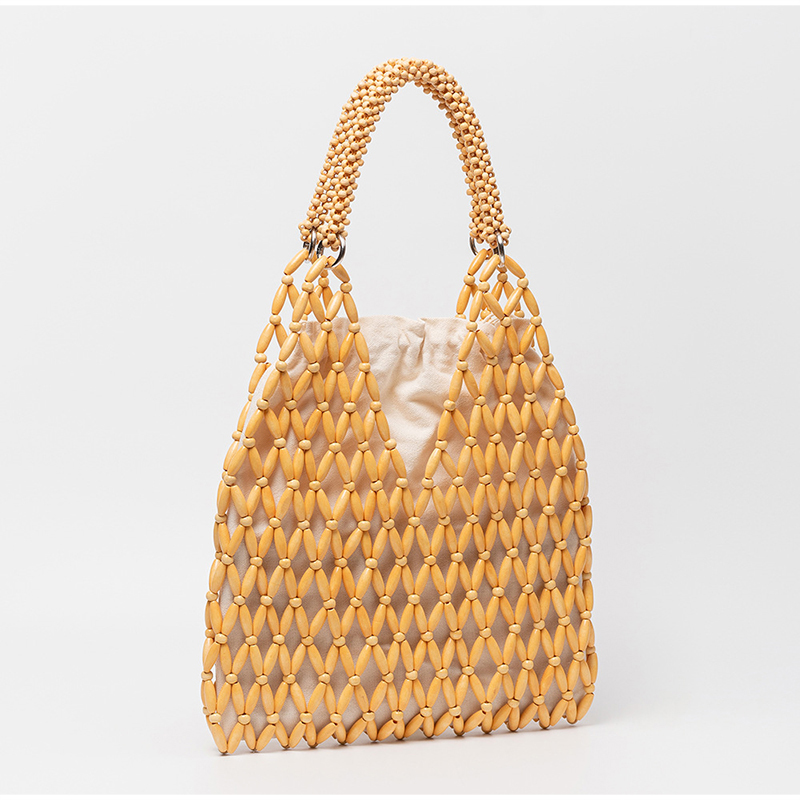 Maple Wooden Beaded Handbag,Wo - Basket Bag Wicker 评论和价格