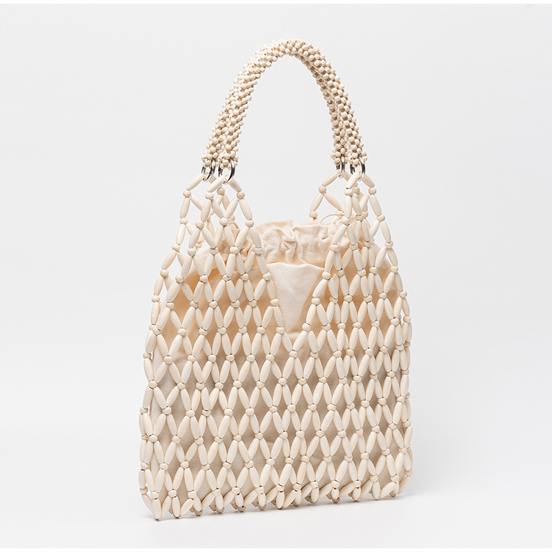 Maple Wooden Beaded Handbag,Wo - Basket Bag Wicker 评论和价格