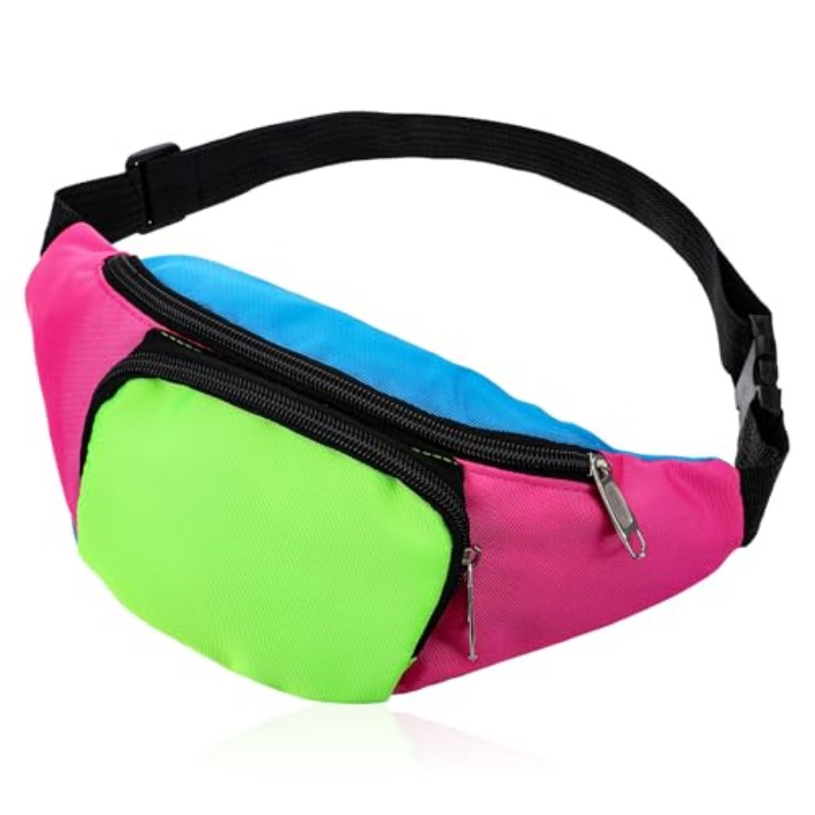 80s Neon Fanny Pack 2 Pockets  - Women'S Retro Bags 评论和价格