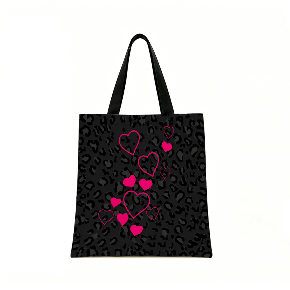 Black Leopard Print Pink Heart - Women Bags Purses 评论和价格
