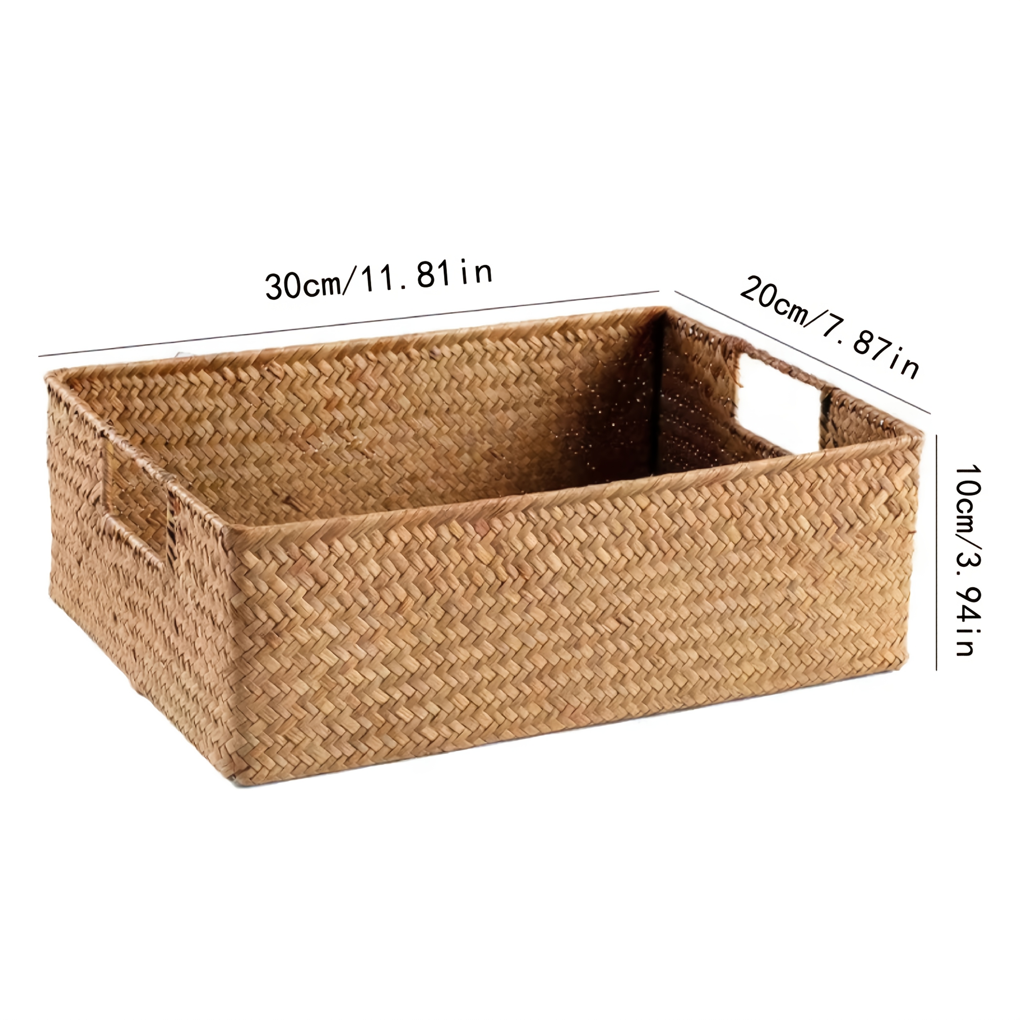 Handwoven Rattan Basket, Recta - Basket Bag Wicker 评论和价格