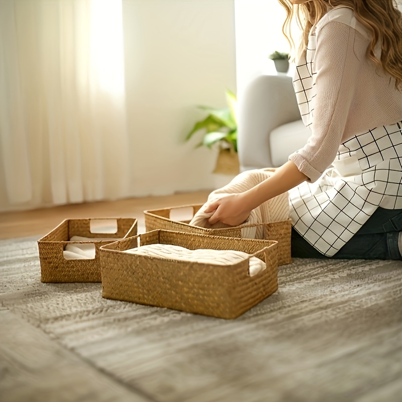 Handwoven Rattan Basket, Recta - Basket Bag Wicker 评论和价格